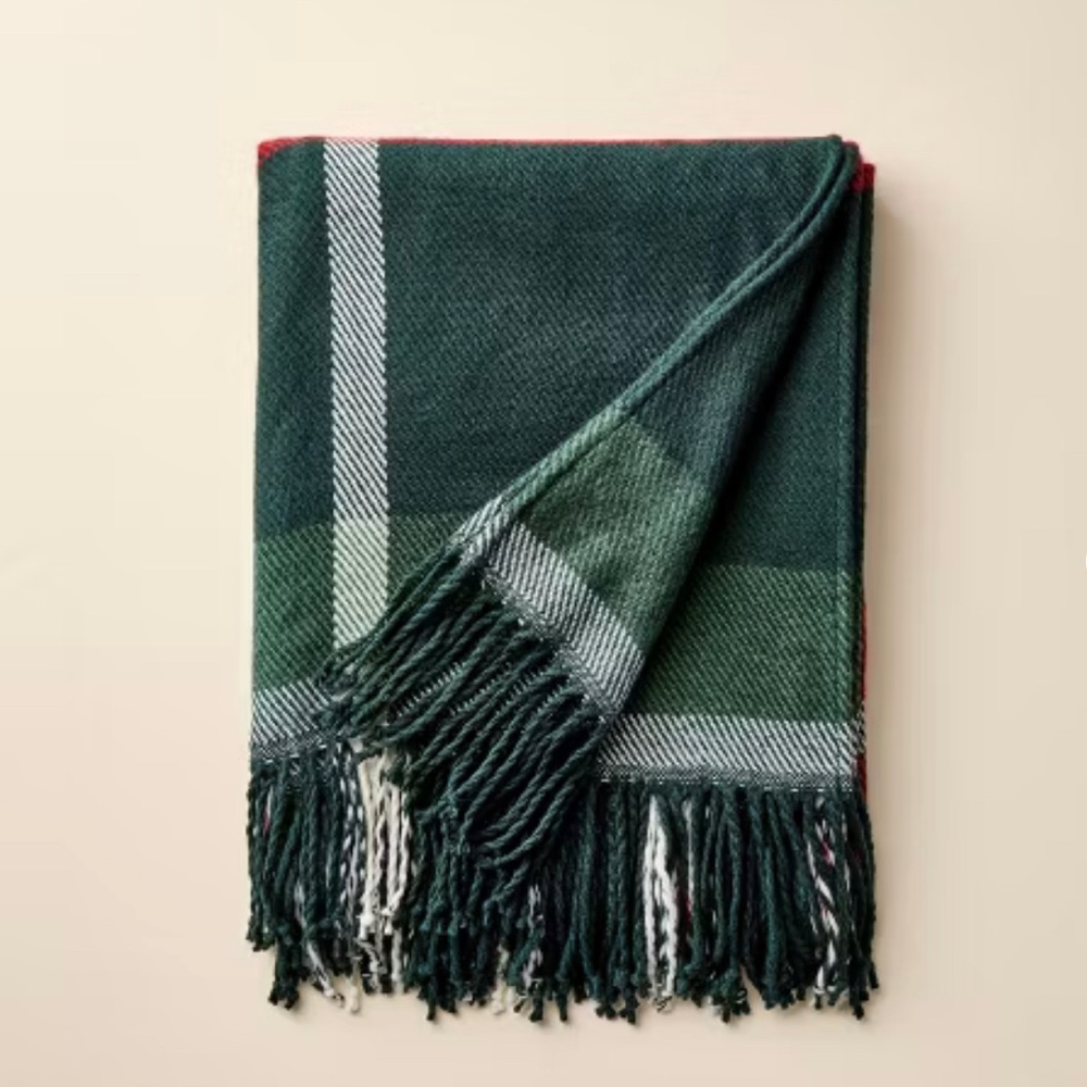 50"x60" Plaid Value Throw Blanket Red/Green - Hearth & Hand™ with Magnolia